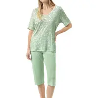 Mey Pyjama 'Daisy Delight' groen