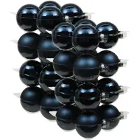 Othmar decorations 32x stuks glazen kerstballen donkerblauw 8 cm mat/glans - Kerstbal