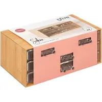 5 Five Sieradenopbergdoos - Bamboe met 4 lades, Lichtbruin, 24 x 15,5 x 11 cm
