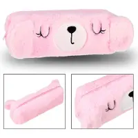 Sarcia.eu Roze pluche etui voor meisjes met rits 23x8x5cm