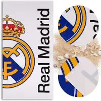 Sarcia.eu Real Madrid SNELDROGENDE strandlaken, zwemhanddoek voor voetbalfans, GROTE, wit VOOR HET STRAND 90x180