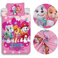 Sarcia.eu Paw Patrol DUBBELZIJDIG, katoenen KINDERBEDDENGOED met rits, 100% KATOEN 140x200cm+60x80cm OEKO-TEX