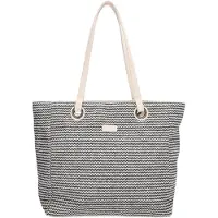 Beagles Rieten Shopper/Schoudertas Formentera Black White