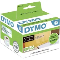 Dymo Etiket 99013 (S0722410) Zwart op transparant (36 mm x 89 mm)