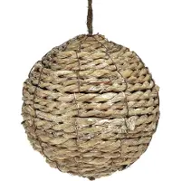 Viana Decoratieve ballen voor het ophangen van ballen strogrijs Ø15cm 3st, 3