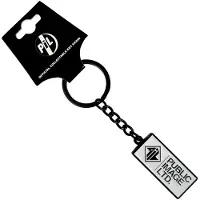 Rock Off Pil Public Image Ltd - New Logo Stacked Text Sleutelhanger - Wit/Zilverkleurig