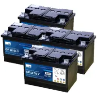 Sonnenschein 4 stuks: GF12 51 Y / GF12 051 Y Deep Cycle Gel accu's (12V, 56Ah)