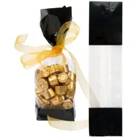 Packlinq Bedrukte Zakken Zwart 6,7x4,8x27,3cm met zijvouw