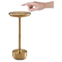 Traumheim Tafellamp Oplaadbaar – Draadloos en dimbaar – Moderne touch lamp – Nachtlamp Slaapkamer- Decoratie Woonkamer, Slaapkamer & Tuin - Industrieel - Goud