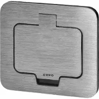 ORNO Hermetisch elektrische socket ,inbouwstopcontact IP55, opening hoek 110°, brushed aluminium