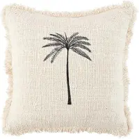 Bazar Bizar De Gili Palm Kussenhoes - Natuurlijk Zwart