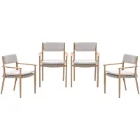 Garden Impressions Parijs tuinstoelen set van 4 light teak look / desert sand