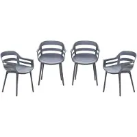 Garden Impressions Ceasar tuinstoelen set van 4 antraciet