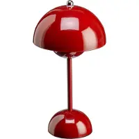 Luxus Draadloze Tafellamp Touch Deluxe - Josephine - Rood - 30cm - Tafellamp Slaapkamer - Decoratieve tafellamp - Oplaadbaar - Dimbaar
