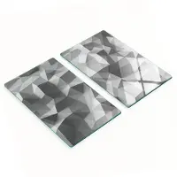 Tulup Duurzame en stijlvolle glazen borden met abstract driehoekspatroon 2x30x52 cm