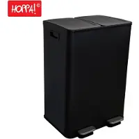 Hoppa! Prullenbak | Afvalemmer | Duo Bin | 60L | Soft-close | 59 x 32 x 65 cm (BxDxH) – 2 Binnenemmers | Afvalbak | Pedaalemmer | Prullenmand | Vuilnisbak | Afvalscheiding Vuilbak | Inclusief 15