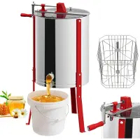 ACXIN Handmatige Honingcentrifuge 4 Ramen Ø 48cm RVS Tangentiële Extractie Deksel
