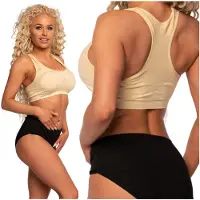 MARKAL - Dames Sport Beha - XL/2XL - Beige - Verwijderbare Inlays