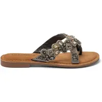 Lazamani Slippers Dames Grijs Leer | Maat 40