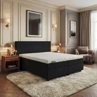 Mörgenn Hotel en B&B Boxspring - Pocketvering - Zwart - 180x220 cm - Inclusief Dekbed en Kussens