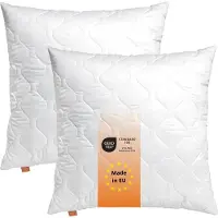 Sleepling Komfort - extra dik hoofdkussen 80x80 cm 2-delige set - stevig kussen van polyester - kussen set - slaapkussen met extra veel vulling - Made in EU - 80 x 80 cm - wit