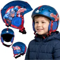 Sarcia.eu Avengers Captain America Veilige skihelm, SNOWBOARD voor jongens IN-MOLD, met ventilatie, verstelbaar 55-58 cm