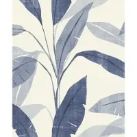 Rasch 407532 Vliesbehang Wit Blauw – Landelijk Bladeren Patroon – 0,53x10,05 m