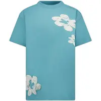 Cars gebloemde T-shirt lichtblauw Jongens Katoen Ronde hals Bloemen - maat 152