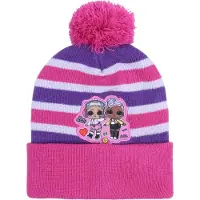 Sarcia.eu Roze en paars, warme gestreepte muts voor meisjes - LOL Surprise