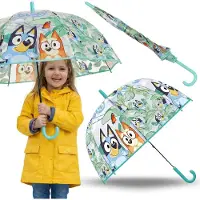 Sarcia.eu Bluey Kinderparaplu, opvouwbare transparante handmatige paraplu voor kinderen