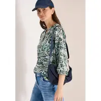 Cecil Dames 3/4-mouwen blouse met patchworkprint - Groen - L