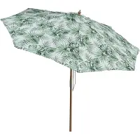 KOMFOTTEU Parasol 270 cm - 30° kantelbaar - Beukenhouten - strandparasol - stokparasol - tuinparasol - geventileerde bovenkant - voor tuin, strand, balkon