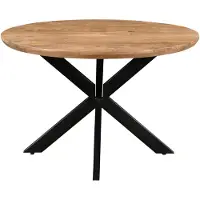 LivingFurn eetkamertafel jesper round 120cm mangohout / gecoat staal