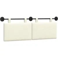 vidaXL Hangend hoofdbord Crème Corduroy stof