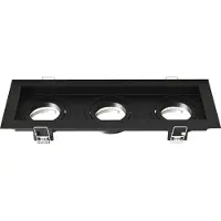 LEDVION – LED Inbouwspot Triple Rechthoek 270x100mm – Zwart – Dimbaar – Kantelbaar – GU10 – IP20