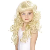 Smiffy'S Lange blonde meisjespruik met krullen en pony