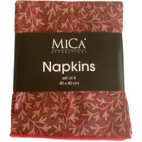 Mica Decorations Mica Servetten Bloemetjes Roze 40x40 cm – Set van 4 – Decoratieve Tafelservetten met Bloemen