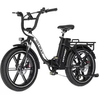 Hitway Elektrische Fiets BK6S Pro - 20*4.0 Inch Fat Tire City Commuter EBike met Afneembare 48V 18Ah Lithium Batterij - Opvouwbaar Mountain E-Bike met 250W Motor - APP Bediening