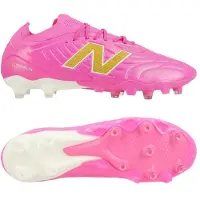 New Balance Tekela V5 Pro Low Gras Voetbalschoenen (FG) Felroze Wit Goud