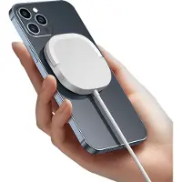 Cazy 2-in-1 Magnetische Draadloze Oplader 15W - Oplaadstandaard geschikt voor MagSafe - USB-C - Compatibel met Qi-Gecertificeerde toestellen zoals iPhone & Samsung S-serie - Wit