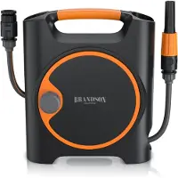 Brandson wandslangbox, slanghaspel, slangtrommel, set bestaande uit een 10 meter tuinslang met een diameter van 11 mm, spuitmondstuk, waterkraanaansluiting, en een 1/2 inch snelle koppeling