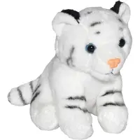 Wild republic - Pluche knuffel Witte Tijger - van 13 cm - Tijgers - Knuffeldier