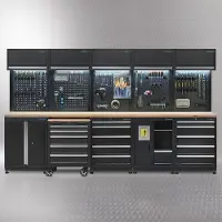 Datona Werkplaatsinrichting PREMIUM met eiken werkblad 340 cm breed