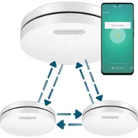 Aroha Smart Connect & Link Rookmelder - 10 jaar batterij - Slimme & koppelbare brandmelder met app Tuya & Smartlife - Multipack 3 set