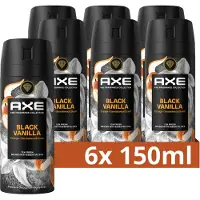 Axe Fine Fragrance Collection Black Vanilla premium deodorant bodyspray - 6 x 150 ml