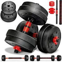 RE:SPORT 2 in 1 Halters Set 15kg | Halterset verstelbaar | Dumbbell & Barbell | Stervergrendelingen & verbindingsbuis