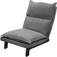 ML-Design Vloerstoel grijs Vloerstoel gestoffeerd met verstelbare rugleuning Linnen bekleding Robuust stalen frame ML design