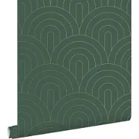 ESTAhome behang art deco motief smaragd groen - 53 cm x 10.05 m - 139744