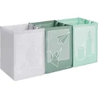 Navaris set van 3 recyclingzakken voor glas, plastic en papier - 3 afvalbakken voor afvalscheiding - Afvalsorteersysteem, containers voor afvalscheiding
