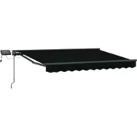 vidaXL Handbediende luifel met LED's Zwart en Anthraciet 3,5 x 2,5 m